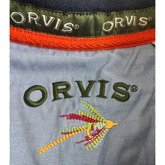 Orvis Men's 1/4 Zip Pullover Sweatshirt Navy Blue Cotton Polyester Size L - Picture 4 of 11